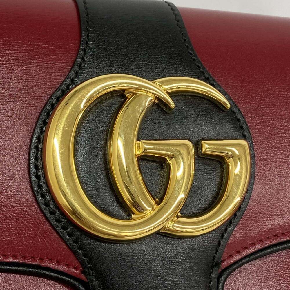 GUCCI Red Leather GG Marmont Shoulder Bag - Picture 9 of 12